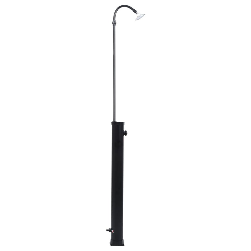 vidaXL fekete napelemes kerti zuhany 215 cm 8 l