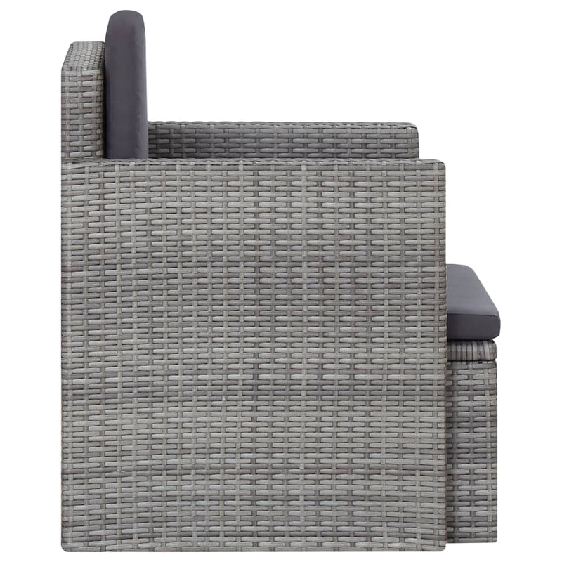 vidaXL szürke polyrattan kerti szék párnákkal