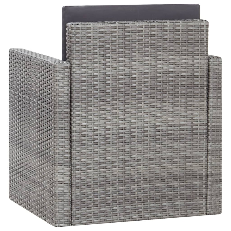 vidaXL szürke polyrattan kerti szék párnákkal