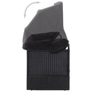 vidaXL fekete polyrattan kültéri kanapé napellenzővel