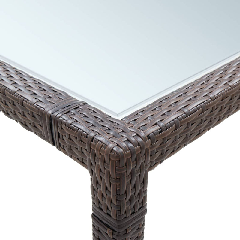 vidaXL barna polyrattan kültéri étkezőasztal 200 x 150 x 74 cm