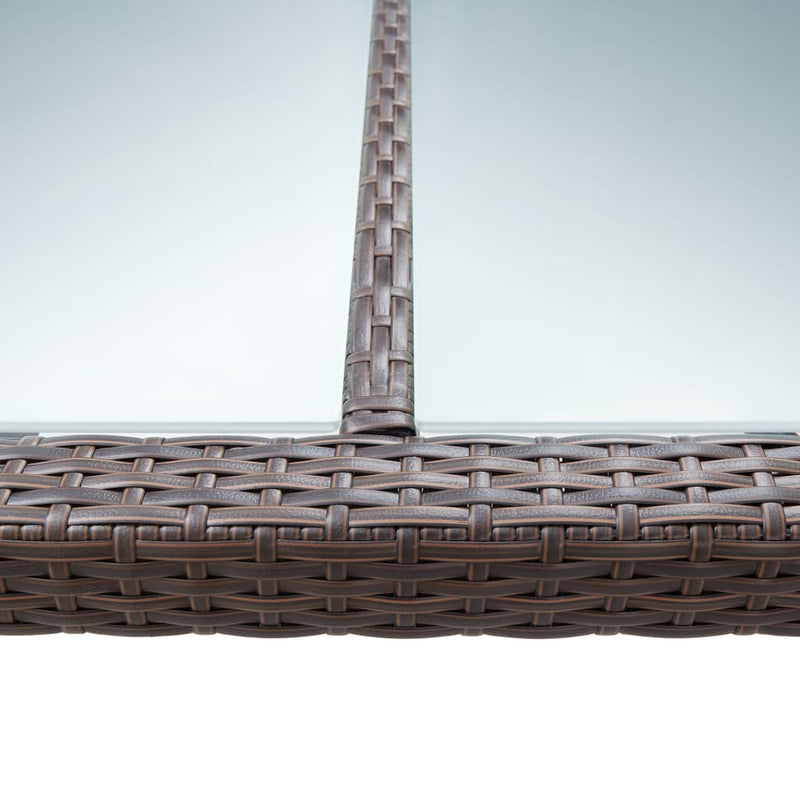 vidaXL barna polyrattan kültéri étkezőasztal 200 x 150 x 74 cm