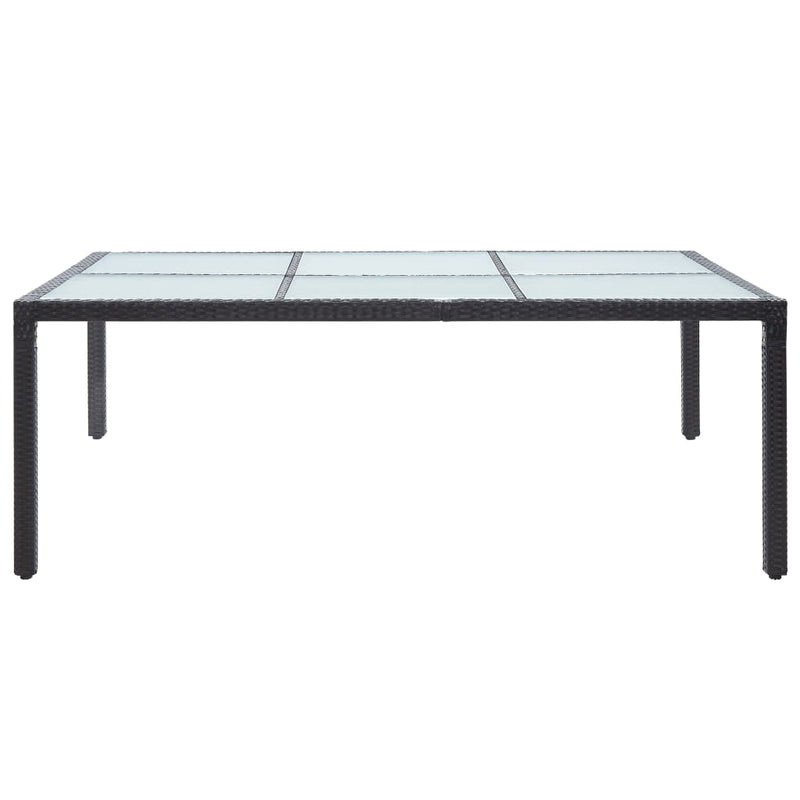 vidaXL fekete polyrattan kültéri étkezőasztal 200 x 150 x 74 cm