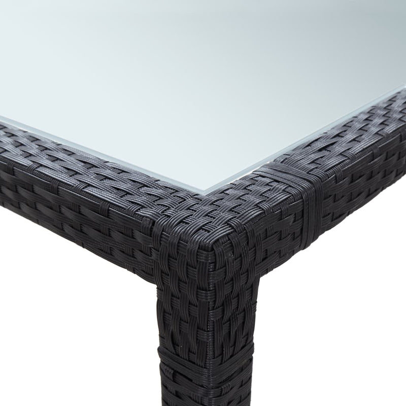 vidaXL fekete polyrattan kültéri étkezőasztal 200 x 150 x 74 cm