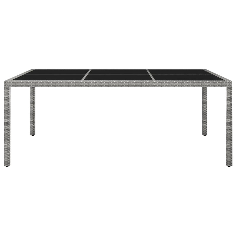 vidaXL szürke polyrattan kültéri étkezőasztal 200 x 150 x 74 cm