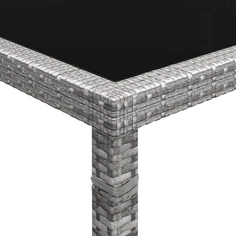 vidaXL szürke polyrattan kültéri étkezőasztal 200 x 150 x 74 cm