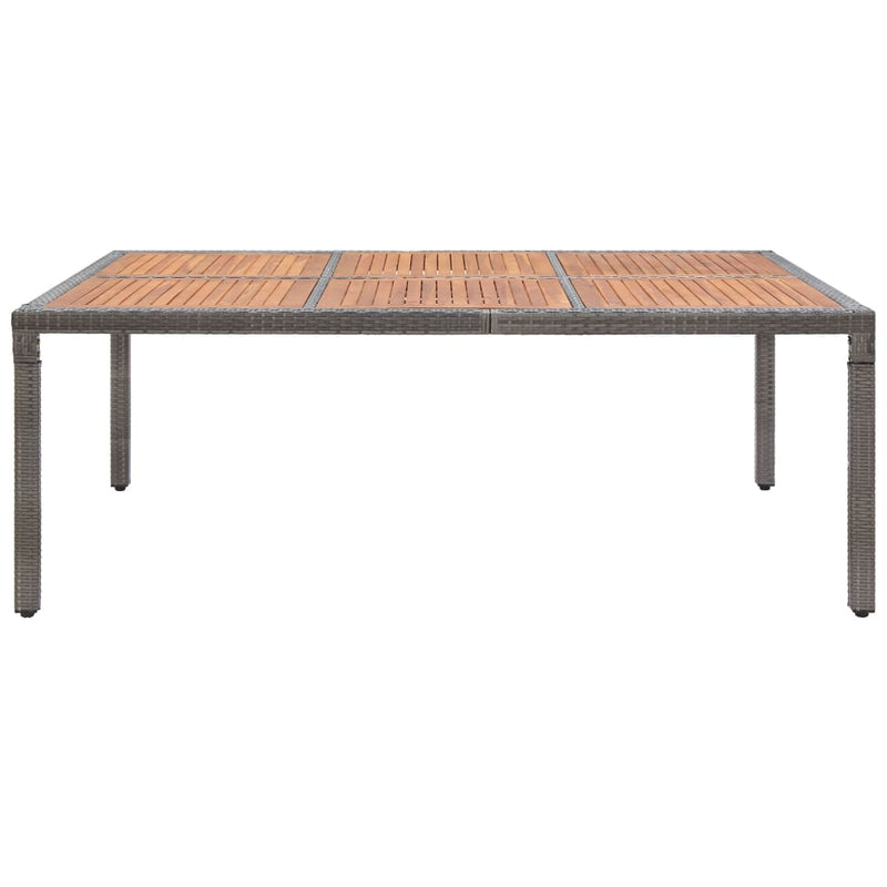 vidaXL szürke polyrattan és akácfa kerti asztal 200 x 150 x 74 cm