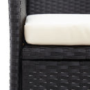 vidaXL 2 személyes fekete polyrattan kerti pad teázóasztallal 143 cm