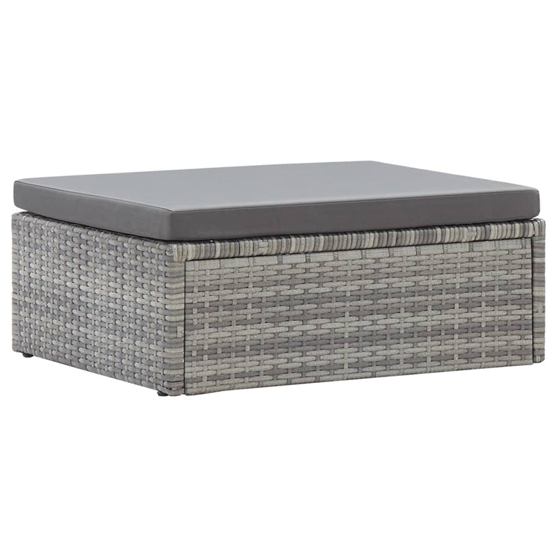 vidaXL szürke polyrattan kerti napozóágy tetővel