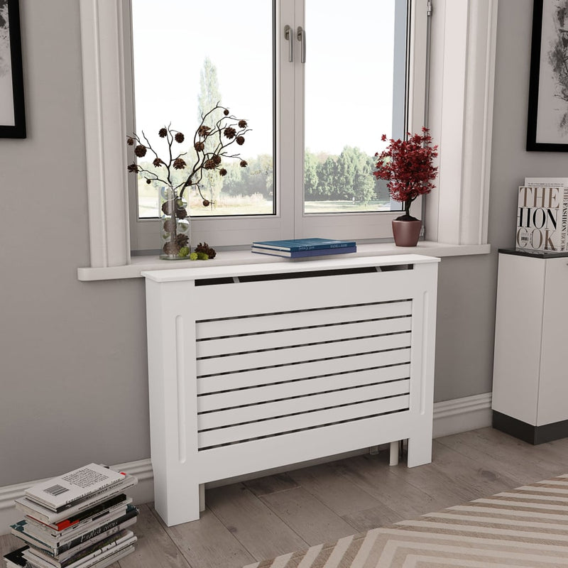 vidaXL 2 db fehér MDF radiátorburkolat 112 x 19 x 81,5 cm