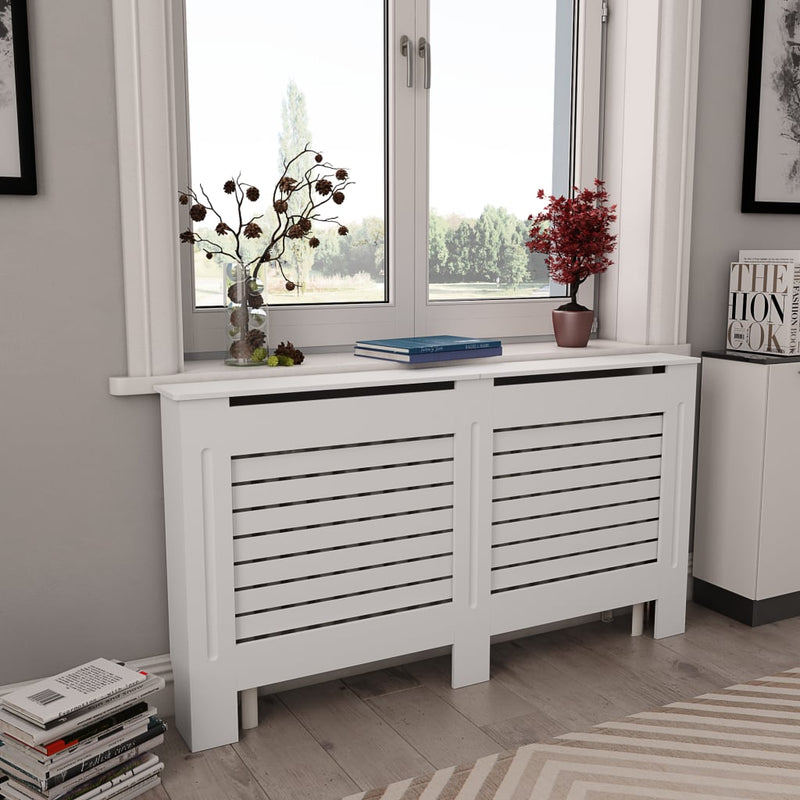 vidaXL 2 db fehér MDF radiátorburkolat 152 x 19 x 81,5 cm