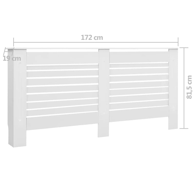 vidaXL 2 db fehér MDF radiátorburkolat 172 x 19 x 81,5 cm