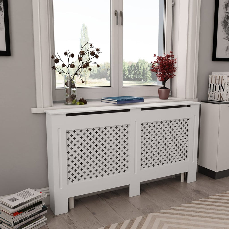 vidaXL 2 db fehér MDF radiátorburkolat 152 x 19 x 81,5 cm