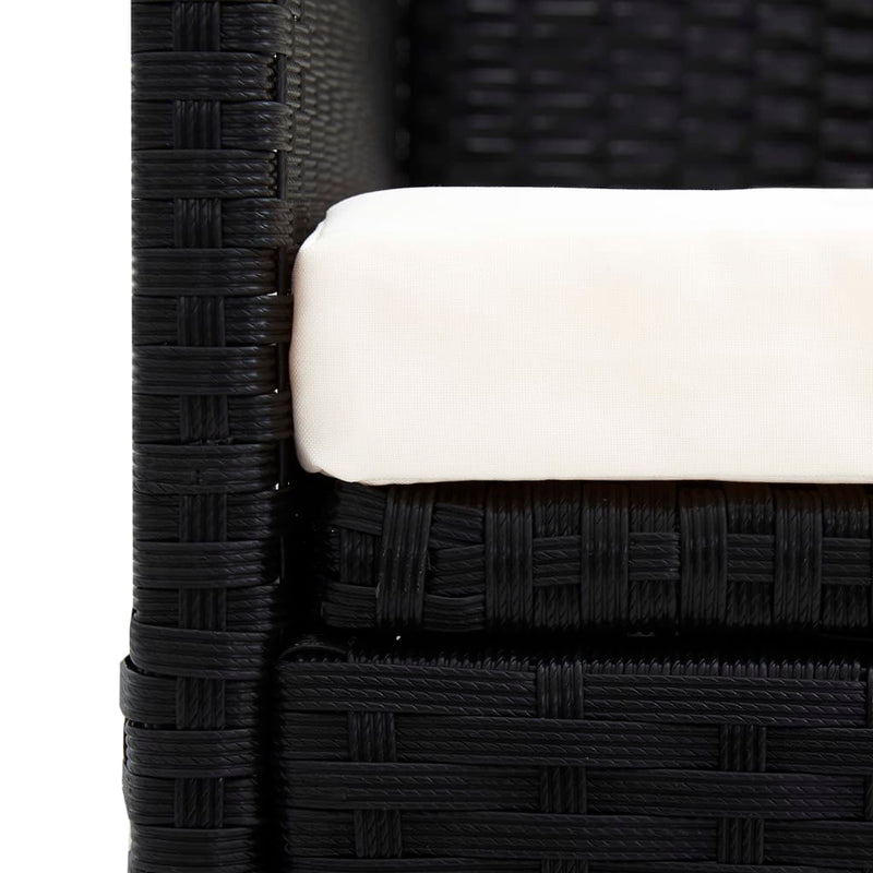 vidaXL fekete polyrattan kerti kanapé napellenzővel