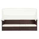 vidaXL barna polyrattan kerti kanapé napellenzővel