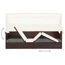 vidaXL barna polyrattan kerti kanapé napellenzővel