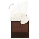 vidaXL barna polyrattan kerti kanapé napellenzővel