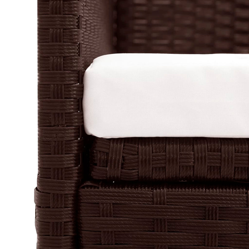 vidaXL barna polyrattan kerti kanapé napellenzővel