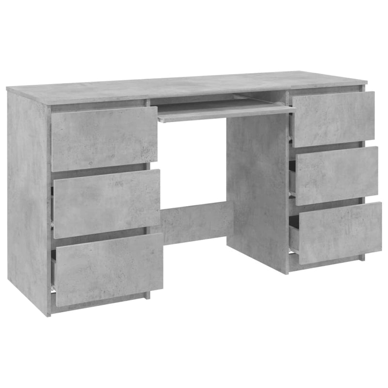 vidaXL betonszürke szerelt fa íróasztal 140 x 50 x 77 cm