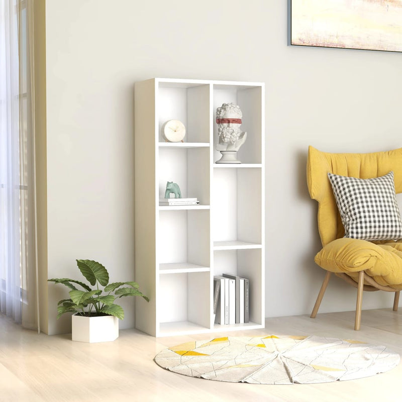 vidaXL fehér szerelt fa könyvszekrény 50 x 25 x 106 cm