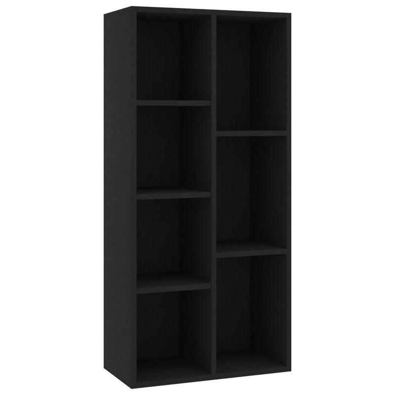 vidaXL fekete szerelt fa könyvszekrény 50 x 25 x 106 cm