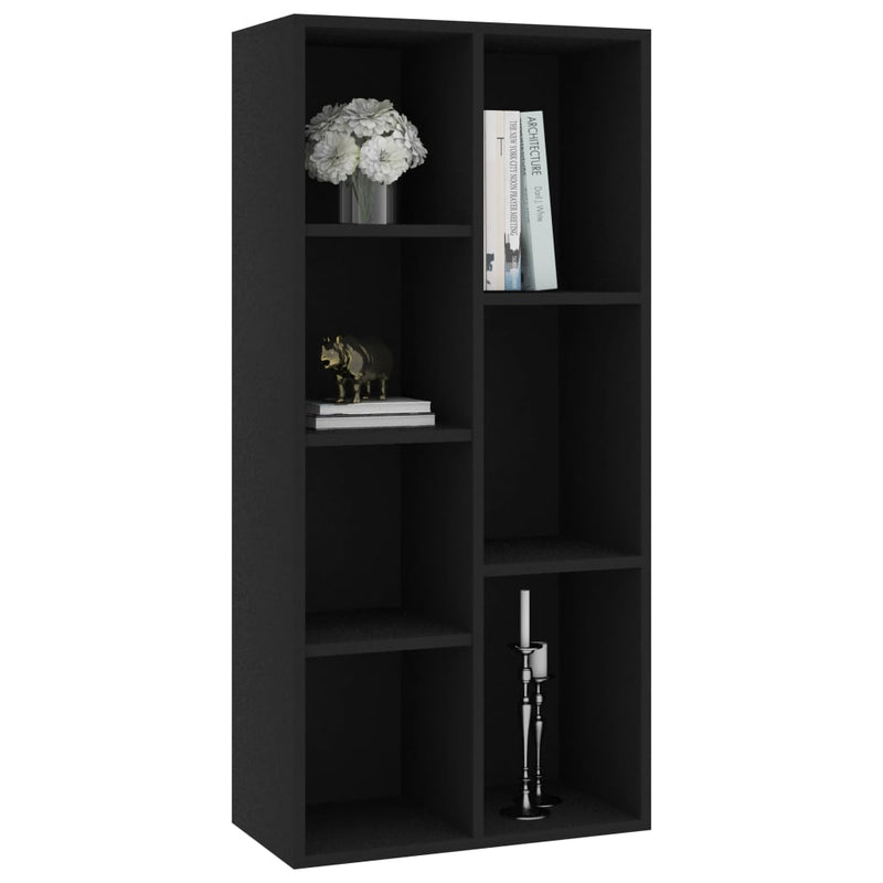 vidaXL fekete szerelt fa könyvszekrény 50 x 25 x 106 cm
