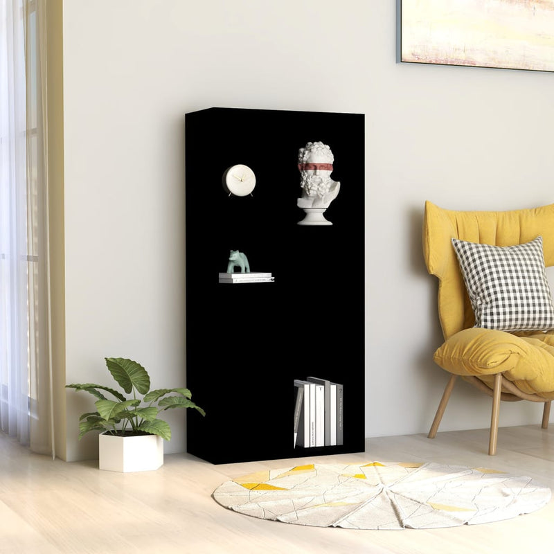vidaXL fekete szerelt fa könyvszekrény 50 x 25 x 106 cm