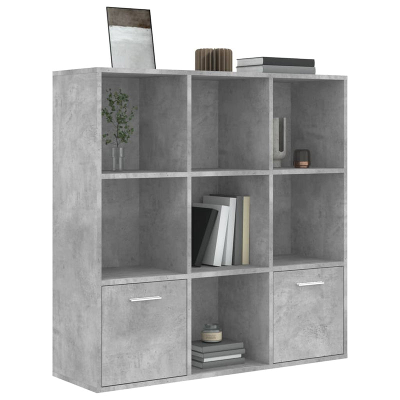 vidaXL betonszürke szerelt fa könyvszekrény 98 x 30 x 98 cm