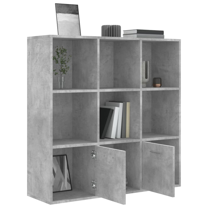vidaXL betonszürke szerelt fa könyvszekrény 98 x 30 x 98 cm