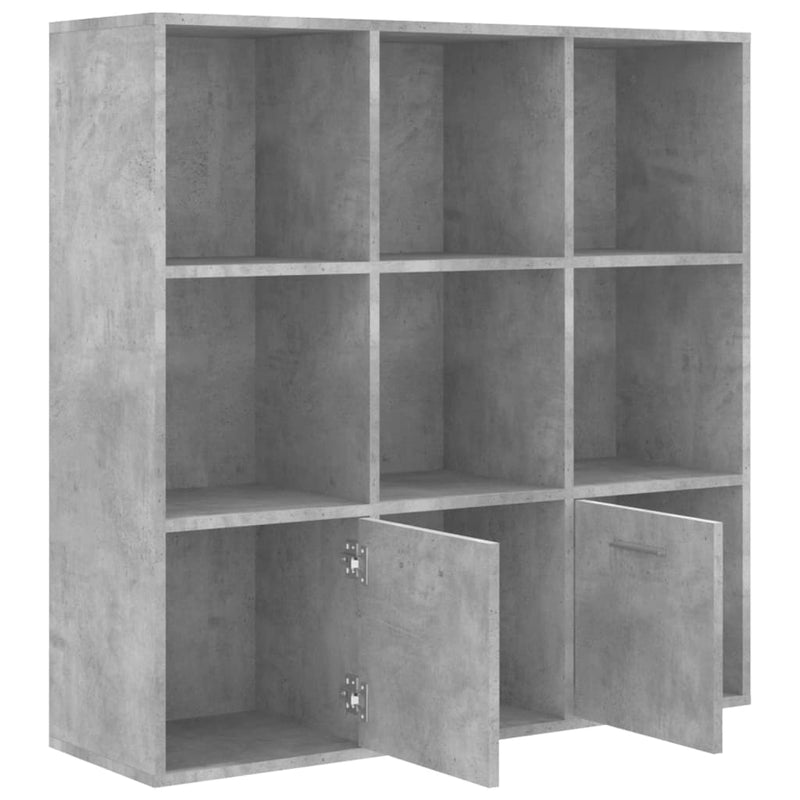 vidaXL betonszürke szerelt fa könyvszekrény 98 x 30 x 98 cm