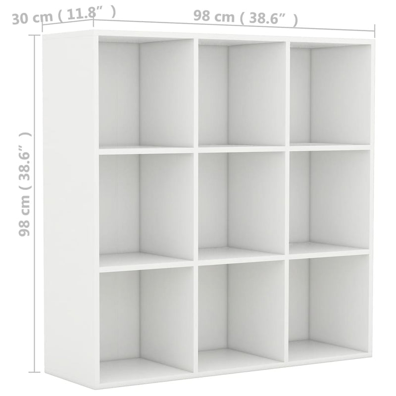 vidaXL fehér szerelt fa könyvszekrény 98 x 29 x 97,5 cm