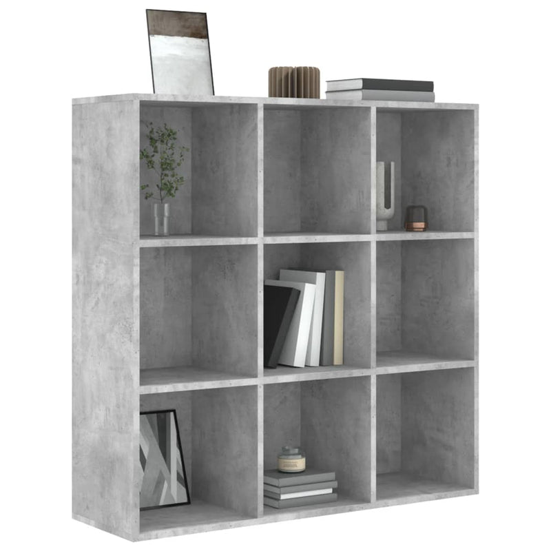 vidaXL betonszürke szerelt fa könyvszekrény 98 x 29 x 97,5 cm