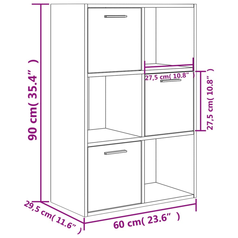 vidaXL sonoma tölgy színű szerelt fa tárolószekrény 60 x 29,5 x 90 cm