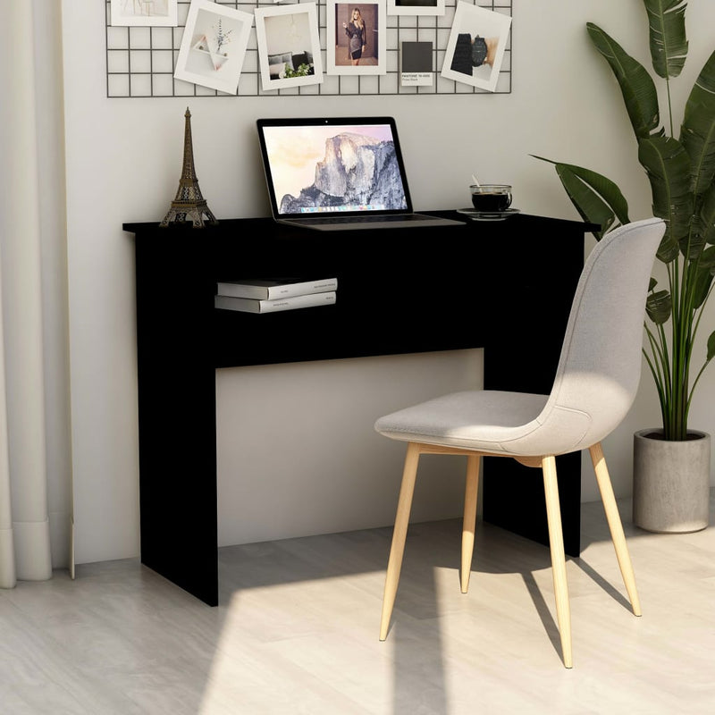 vidaXL fekete szerelt fa íróasztal 90 x 50 x 74 cm