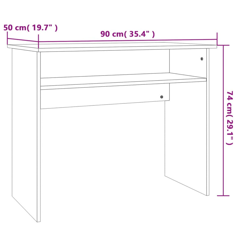 vidaXL betonszürke szerelt fa íróasztal 90 x 50 x 74 cm