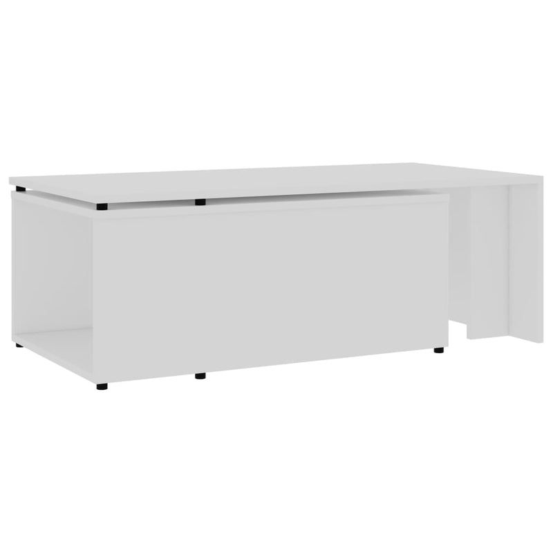 vidaXL fehér szerelt fa dohányzóasztal 150 x 50 x 35 cm