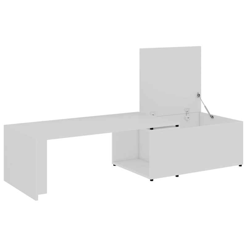 vidaXL fehér szerelt fa dohányzóasztal 150 x 50 x 35 cm