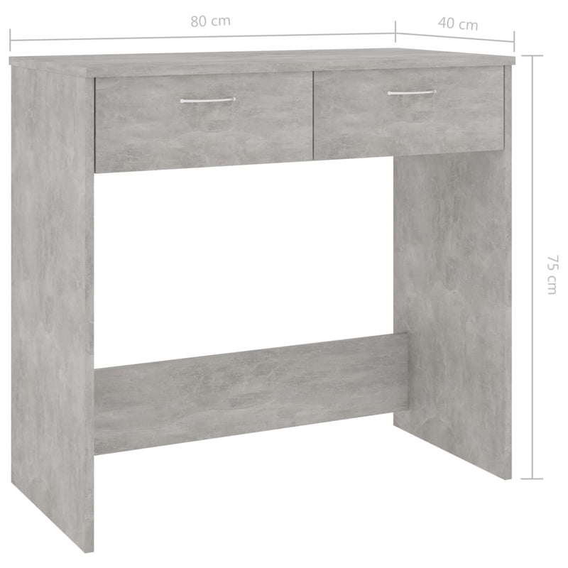 vidaXL betonszürke szerelt fa íróasztal 80 x 40 x 75 cm