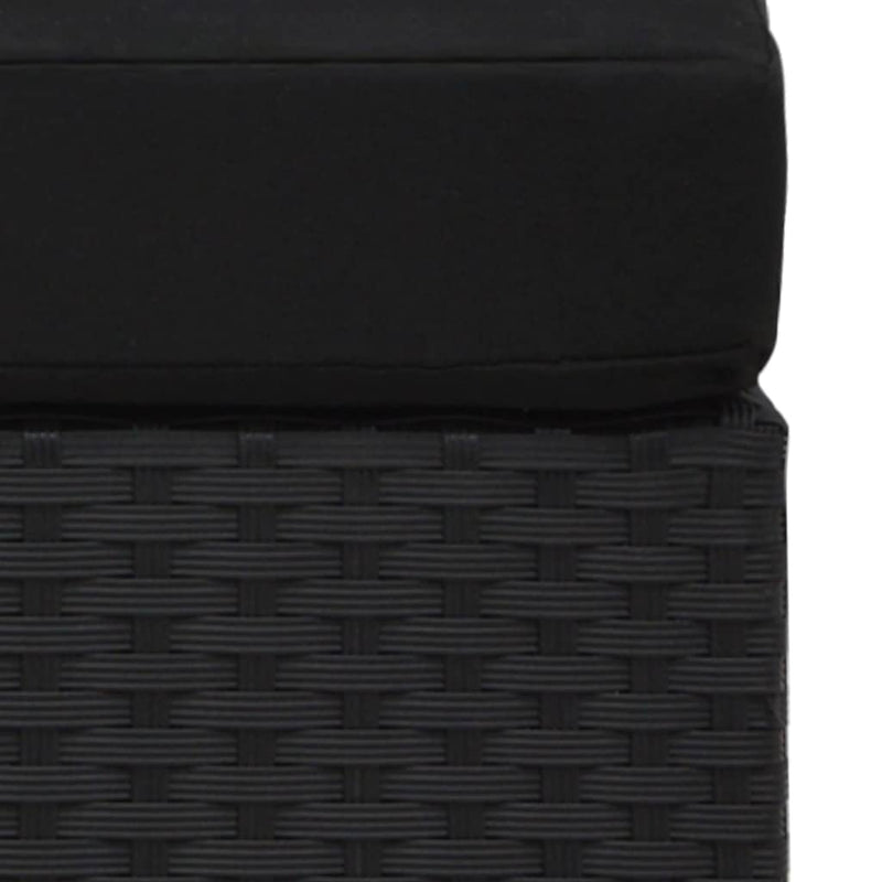 vidaXL 2 személyes fekete elemes polyrattan kanapé