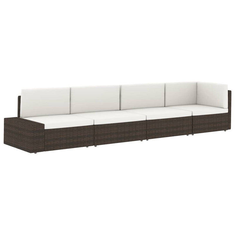 vidaXL 2 személyes fekete elemes polyrattan kanapé