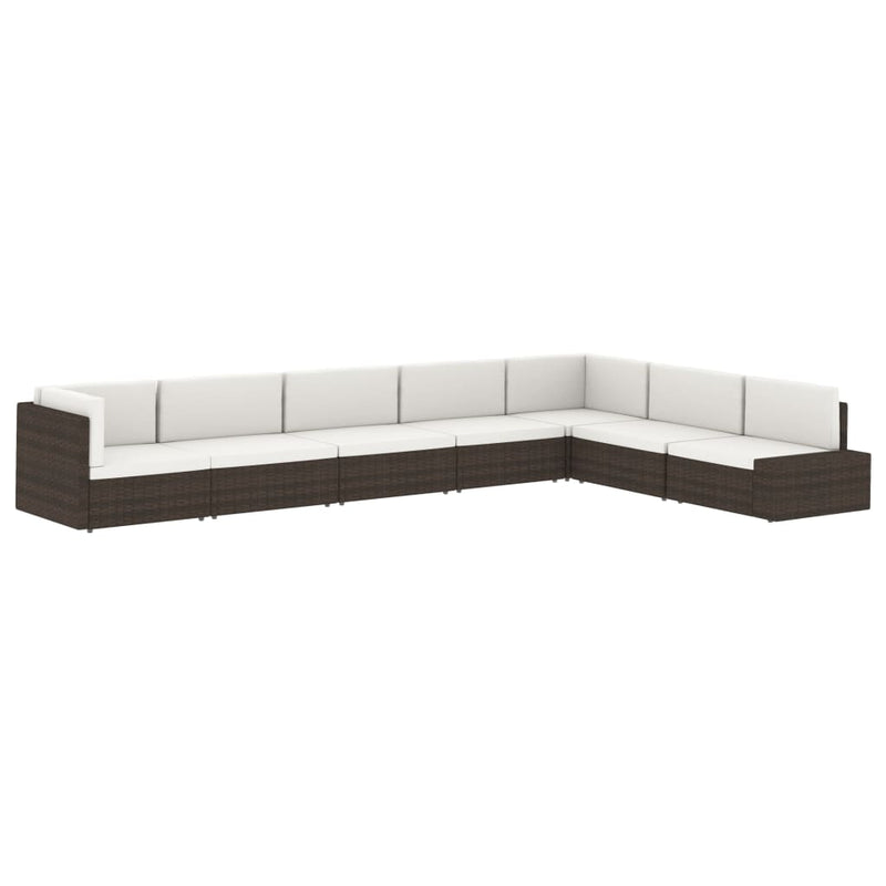 vidaXL 2 személyes fekete elemes polyrattan kanapé