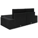 vidaXL 3 részes fekete polyrattan kerti ülőgarnitúra