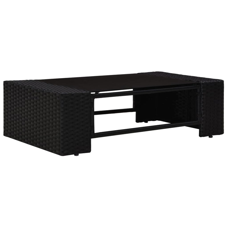 vidaXL 3 részes fekete polyrattan kerti ülőgarnitúra