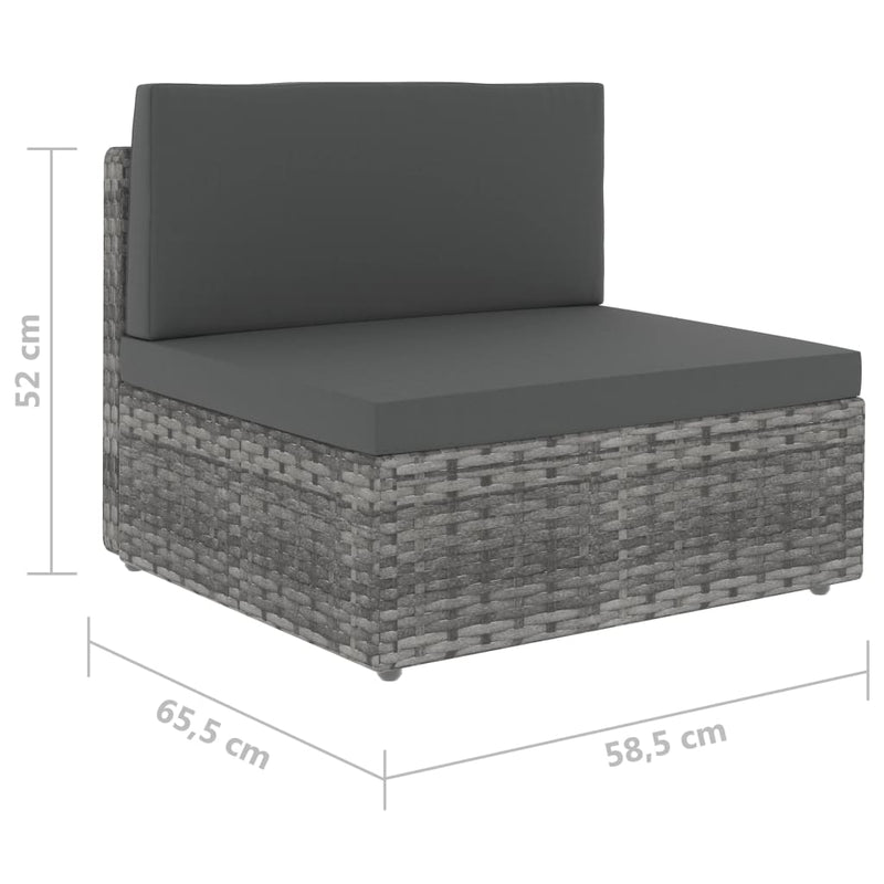 vidaXL 2 részes szürke polyrattan kerti ülőgarnitúra