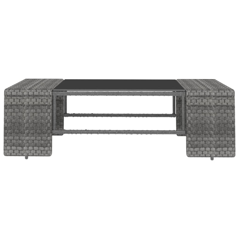 vidaXL 2 részes szürke polyrattan kerti ülőgarnitúra