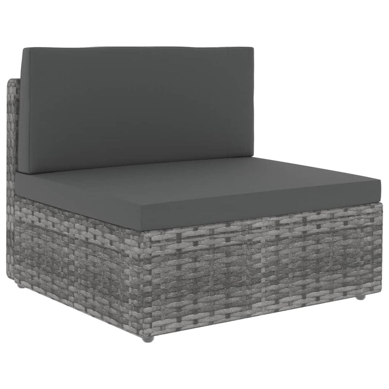 vidaXL 2 részes szürke polyrattan kerti ülőgarnitúra