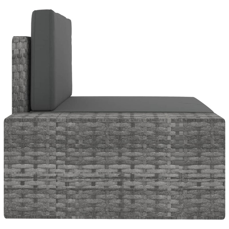 vidaXL 3 részes szürke polyrattan kerti ülőgarnitúra