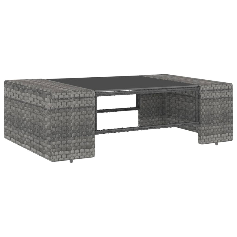 vidaXL 3 részes szürke polyrattan kerti ülőgarnitúra