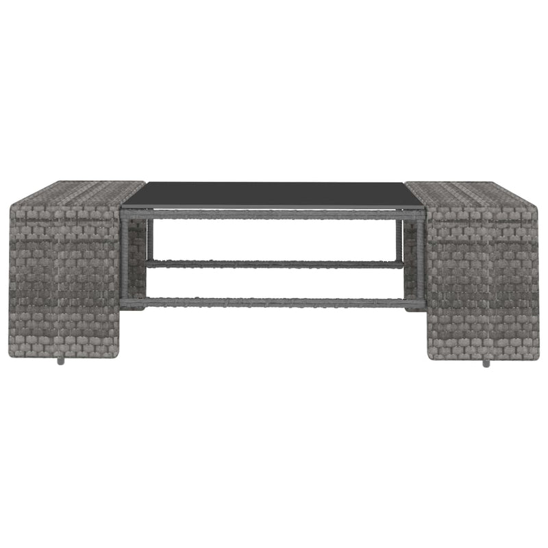 vidaXL 3 részes szürke polyrattan kerti ülőgarnitúra