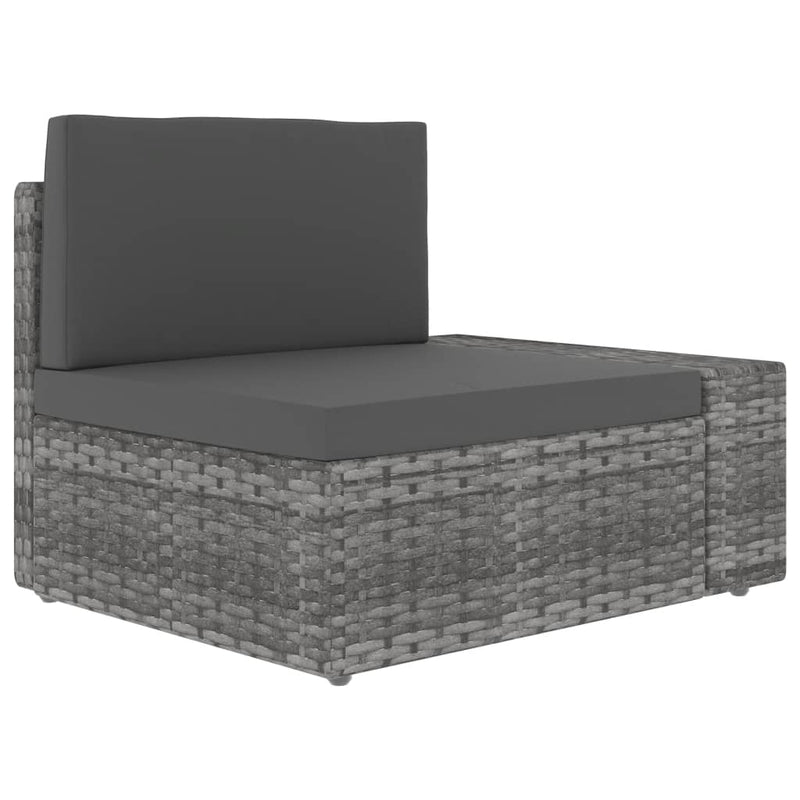vidaXL 3 részes szürke polyrattan kerti ülőgarnitúra